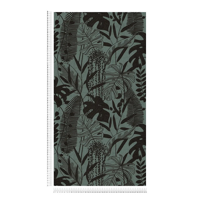 Linen Tropica - Black / Teal