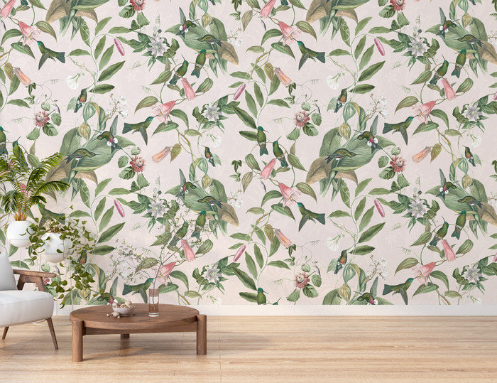 Mural - Passiflora Garden Pink (Per Sqm)