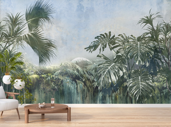 Mural - Tropical Mist Blue (Per Sqm)