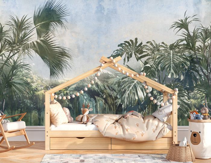 Mural - Tropical Mist Blue (Per Sqm)