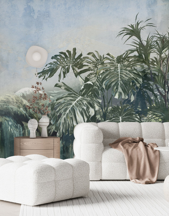 Mural - Tropical Mist Blue (Per Sqm)