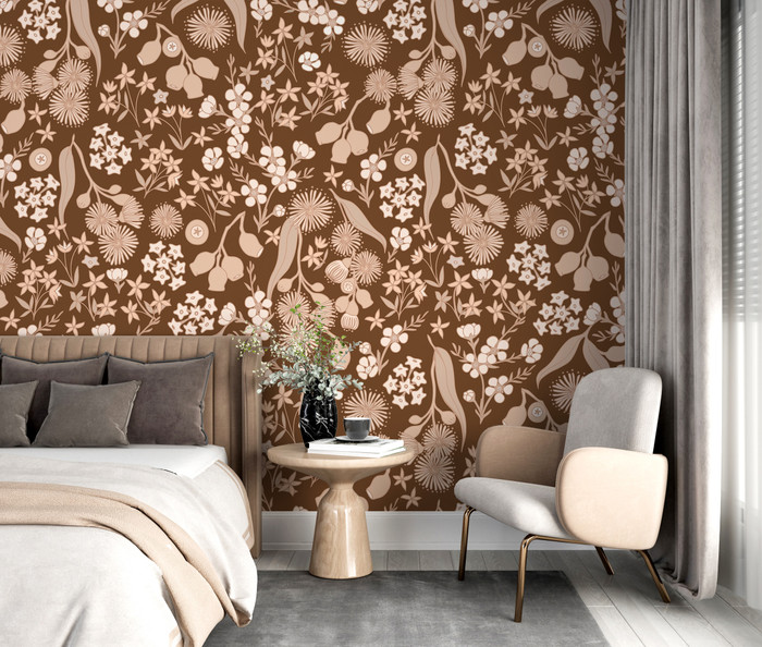 Mural - Terra Floral Dark (Per Sqm)