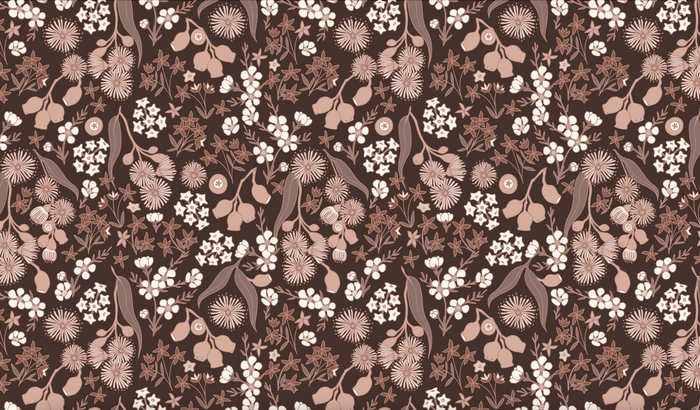 Mural - Terra Floral Burgundy (Per Sqm)