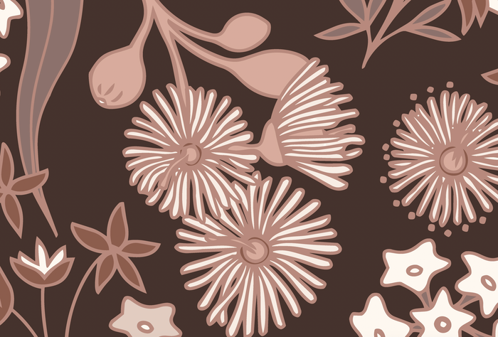 Mural - Terra Floral Burgundy (Per Sqm)