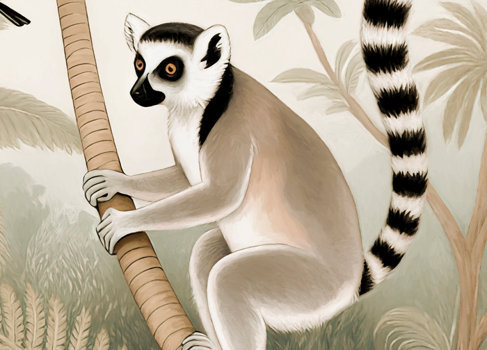 Mural - A Walk With Lemurs (Per Sqm)