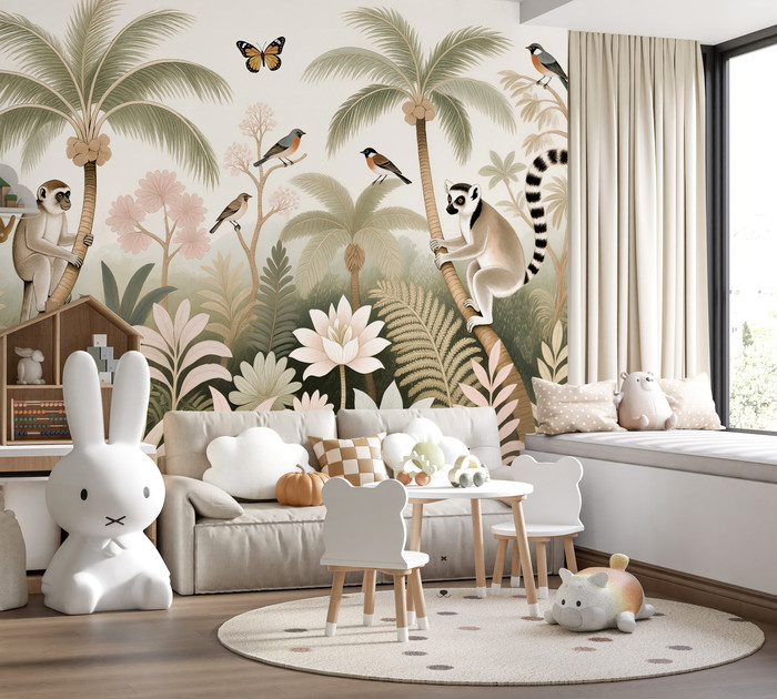 Mural - A Walk With Lemurs (Per Sqm)