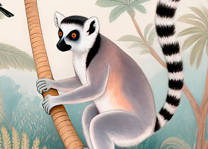 Mural - A Walk With Lemurs 2 (Per Sqm)
