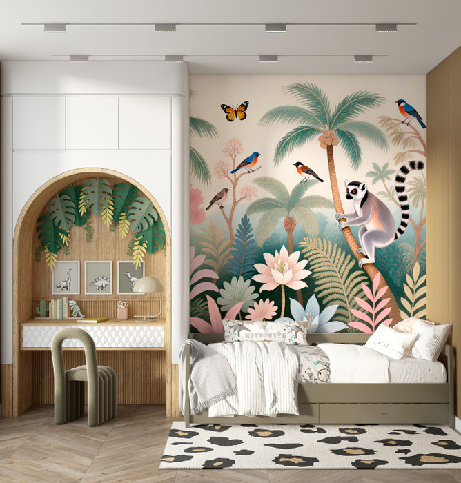 Mural - A Walk With Lemurs 2 (Per Sqm)