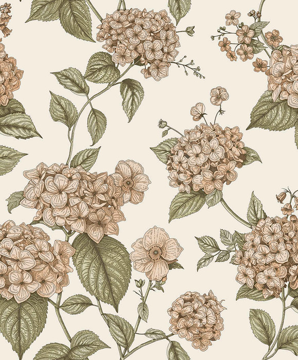 Hortensia - Coral / Green
