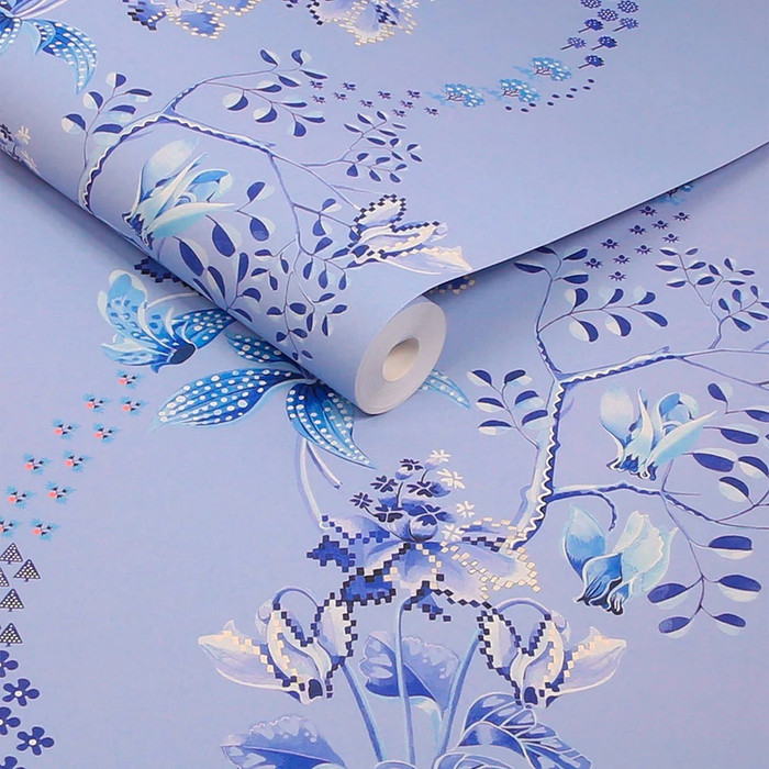 Road Floral - Dusky Blue
