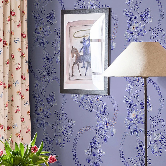 Road Floral - Dusky Blue