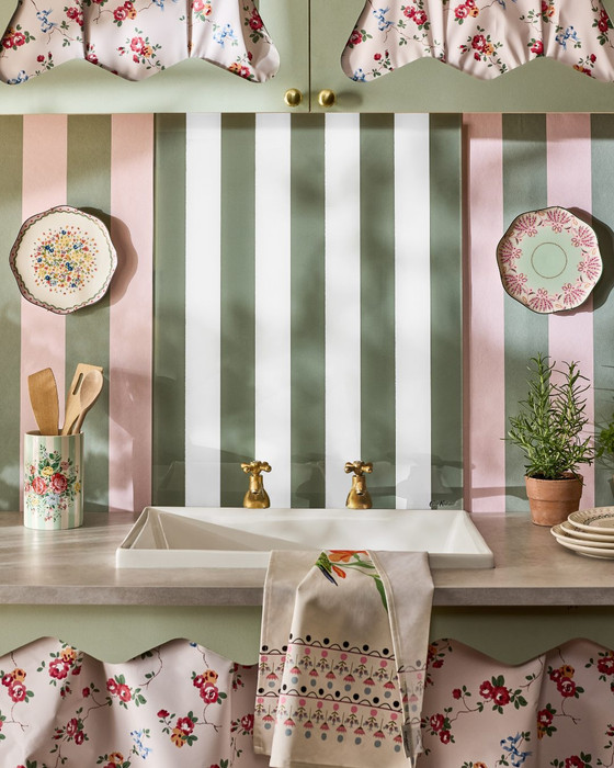 Canopy Stripe - Green / Pink