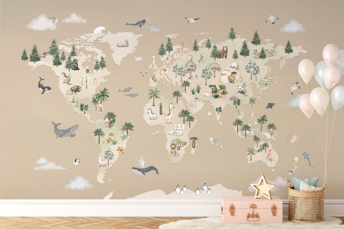 Mural - Animal Atlas Brown (Per Sqm)