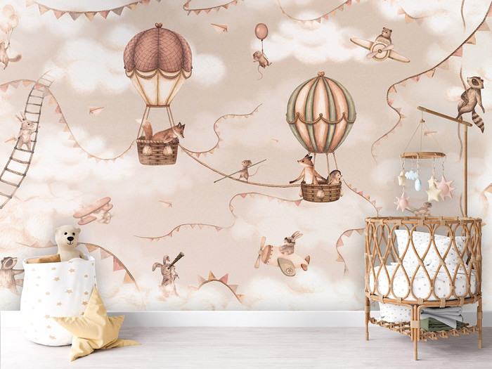 Mural - Animal Aviation Peach (Per Sqm)