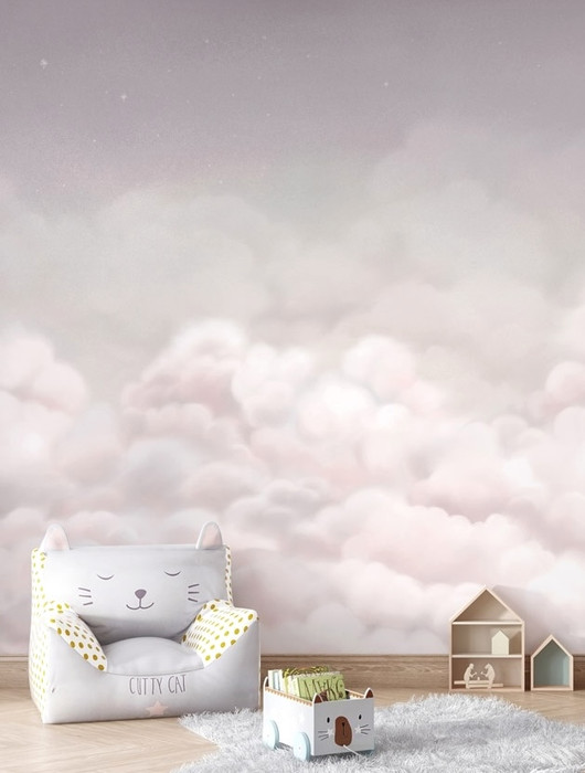 Mural - Calming Clouds Lilac (Per Sqm)