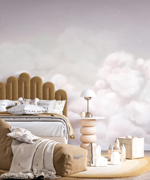 Mural - Calming Clouds Lilac (Per Sqm)
