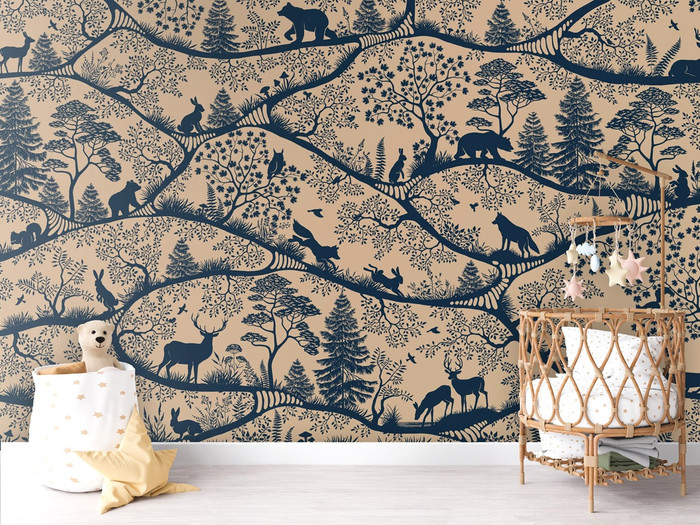 Mural - Nordic Nature Beige Blue (Per Sqm)