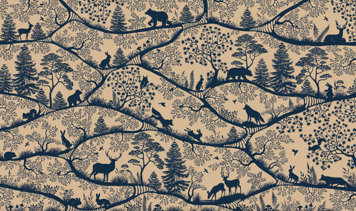 Mural - Nordic Nature Beige Blue (Per Sqm)