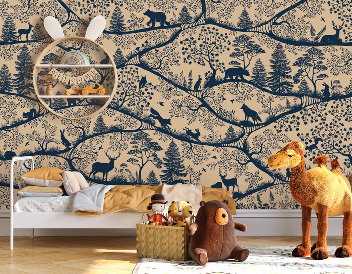 Mural - Nordic Nature Beige Blue (Per Sqm)