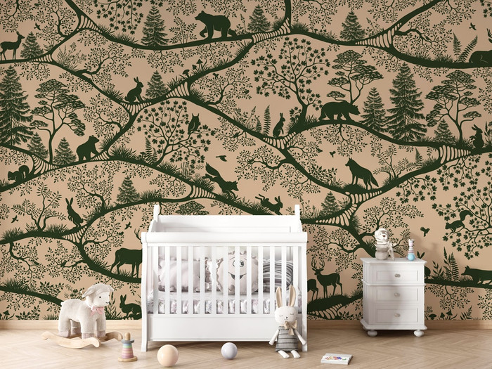 Mural - Nordic Nature Beige Green (Per Sqm)