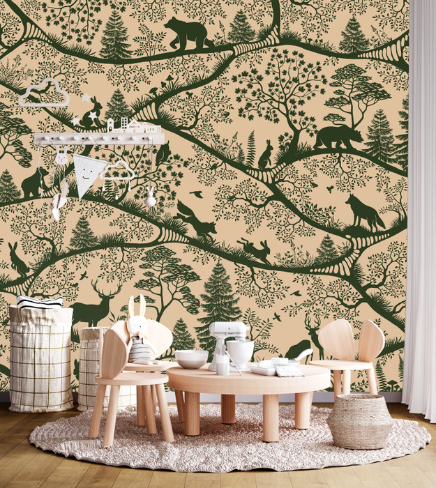 Mural - Nordic Nature Beige Green (Per Sqm)