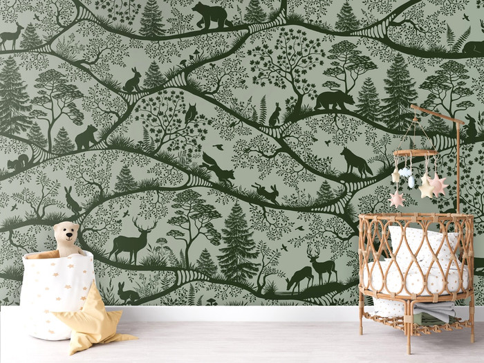 Mural - Nordic Nature Green (Per Sqm)