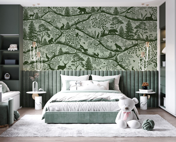 Mural - Nordic Nature Green (Per Sqm)