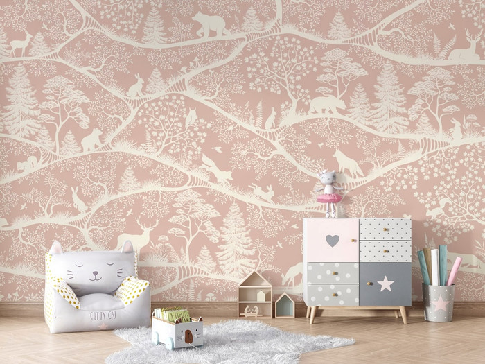 Mural - Nordic Nature Pink (Per Sqm)