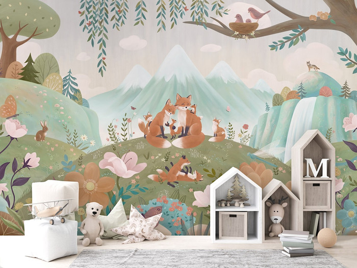 Mural - Fox Family (Per Sqm)