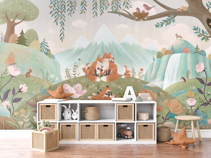 Mural - Fox Family (Per Sqm)