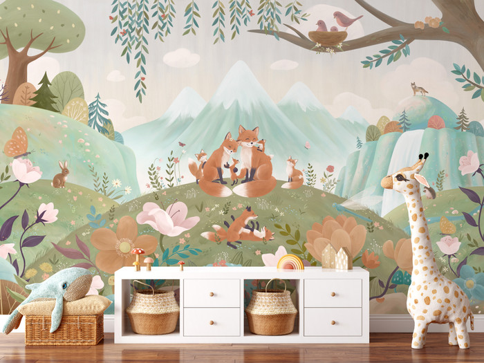 Mural - Fox Family (Per Sqm)