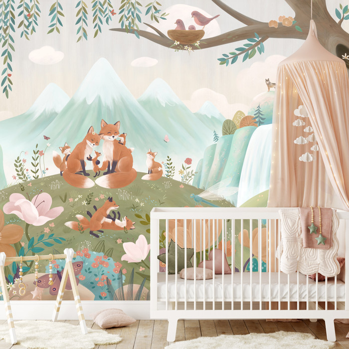 Mural - Fox Family (Per Sqm)
