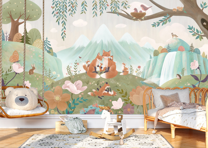 Mural - Fox Family (Per Sqm)