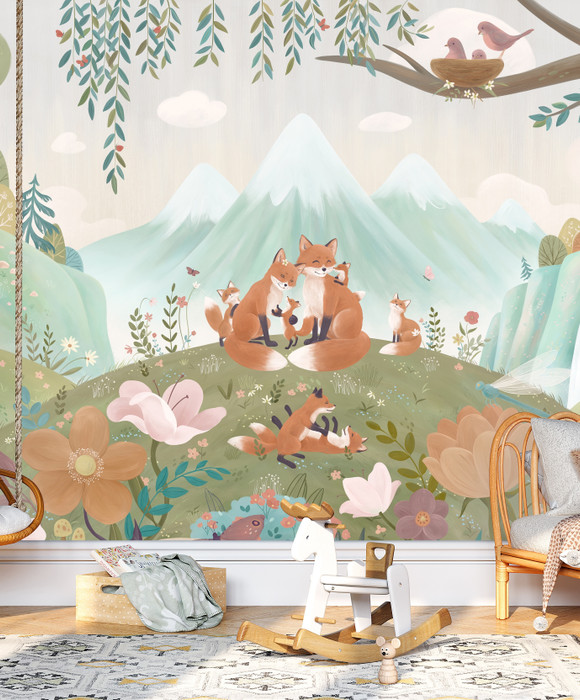 Mural - Fox Family (Per Sqm)