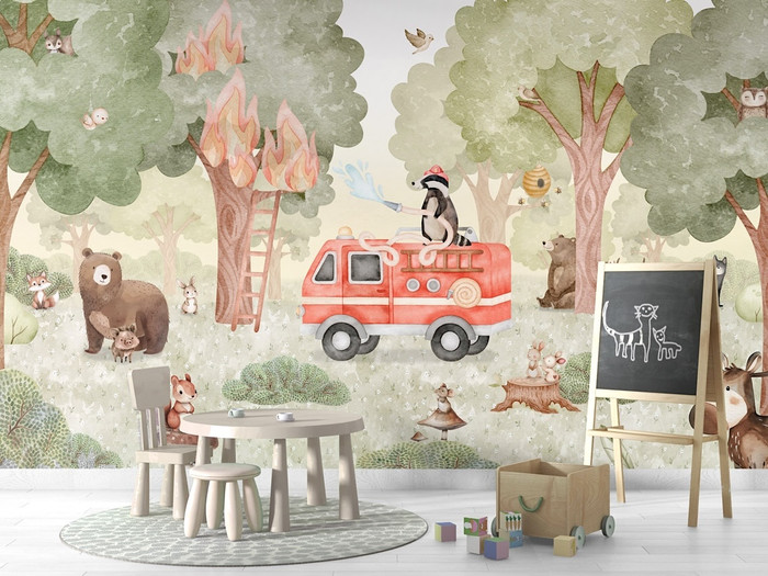 Mural - Forest Fire Fighters (Per Sqm)