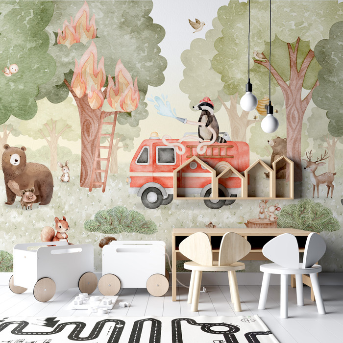 Mural - Forest Fire Fighters (Per Sqm)