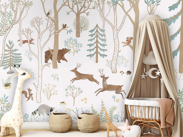 Mural - Frisky Forest Blue (Per Sqm)
