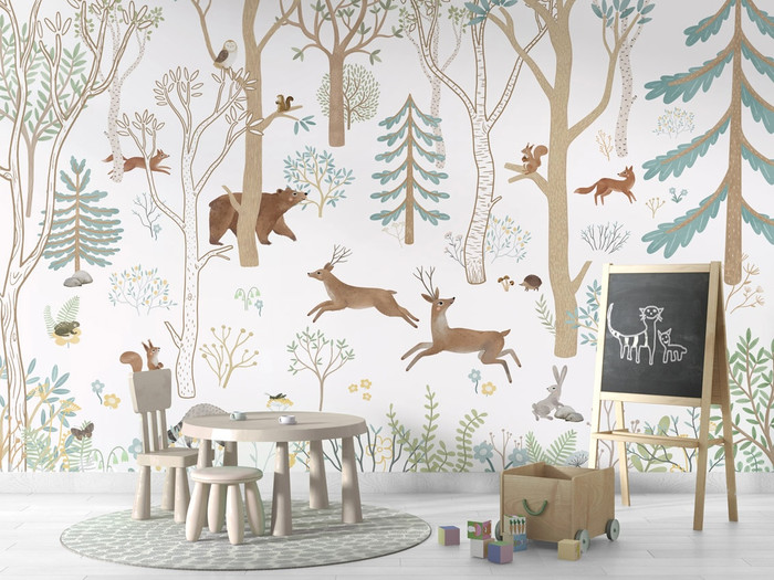 Mural - Frisky Forest Blue (Per Sqm)