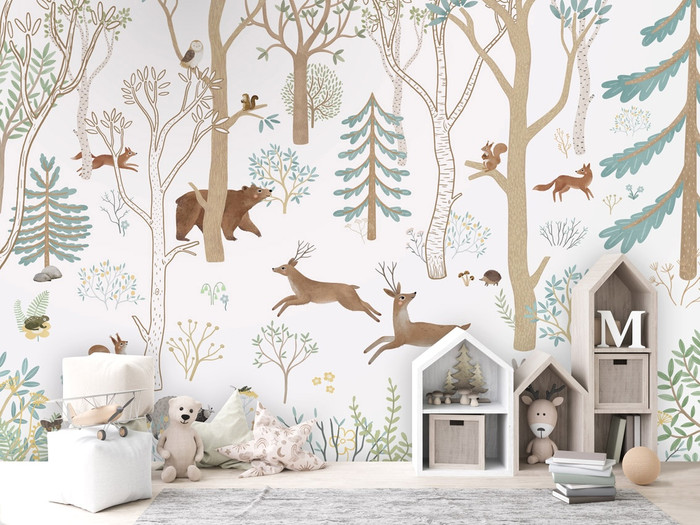 Mural - Frisky Forest Blue (Per Sqm)
