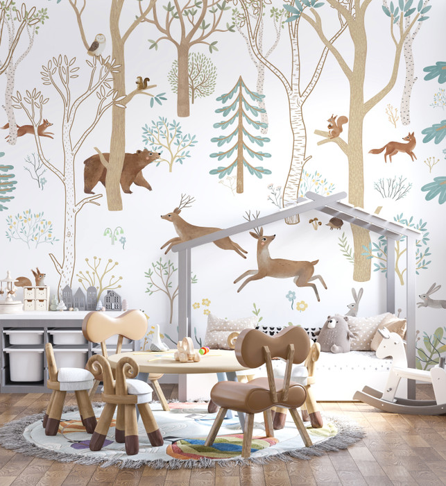 Mural - Frisky Forest Blue (Per Sqm)