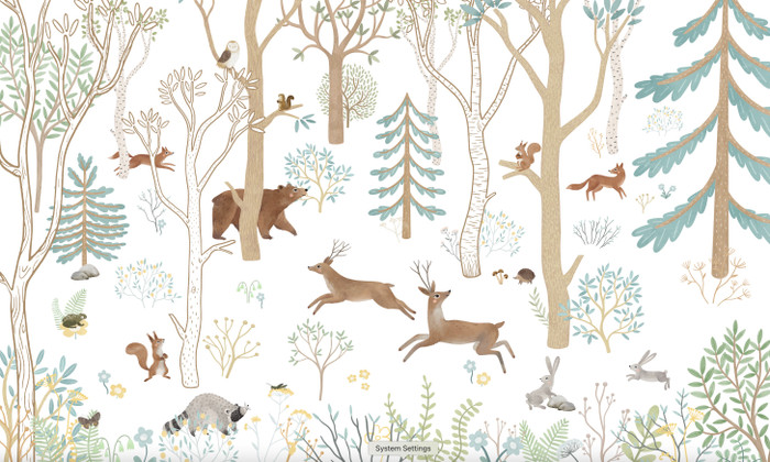 Mural - Frisky Forest Blue (Per Sqm)