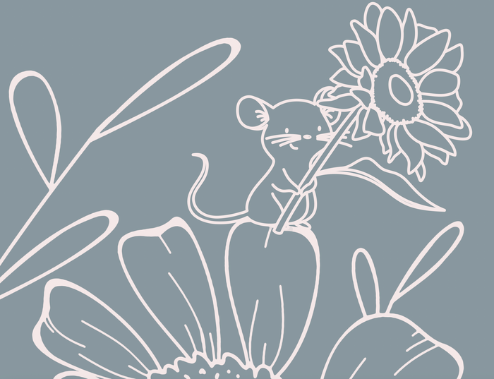 Mural - Deer Doodle Blue (Per Sqm)