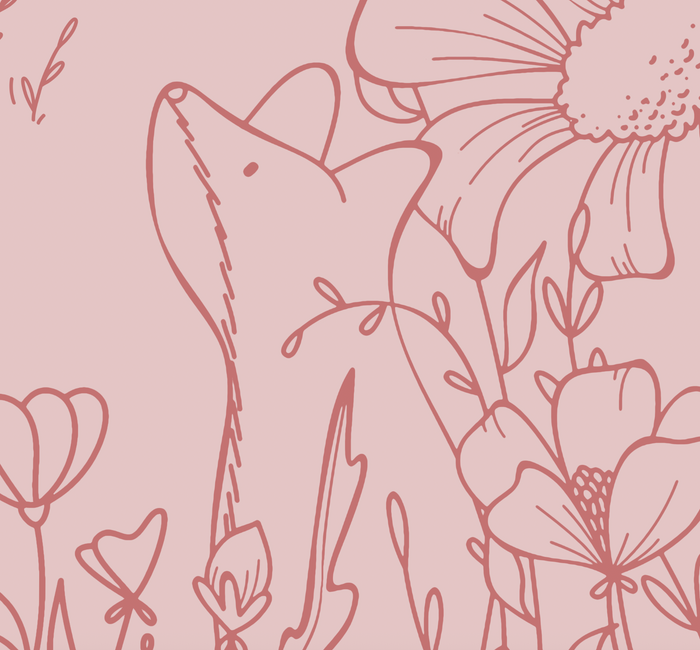 Mural - Deer Doodle Pink (Per Sqm)