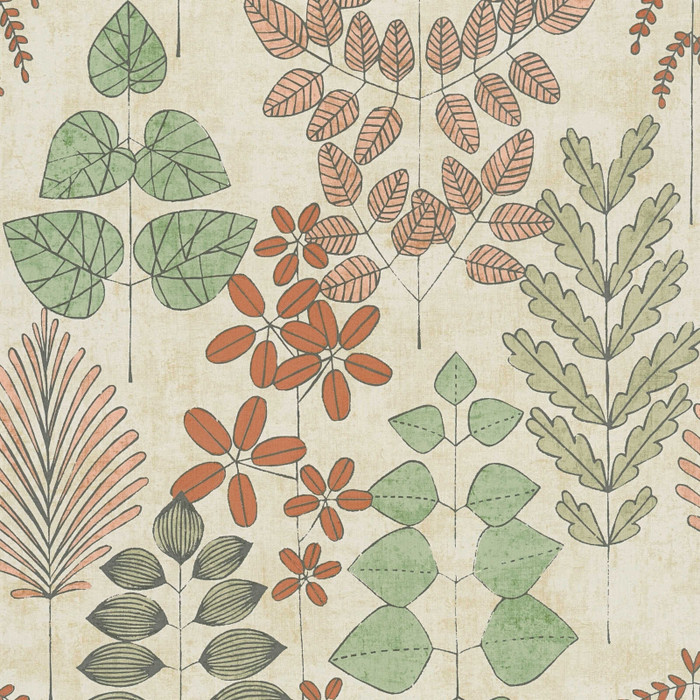 Nordic Leaves - Green / Orange