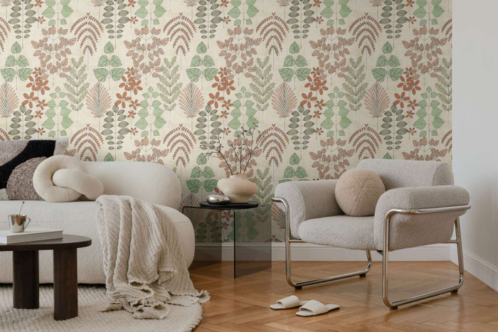 Nordic Leaves - Green / Orange