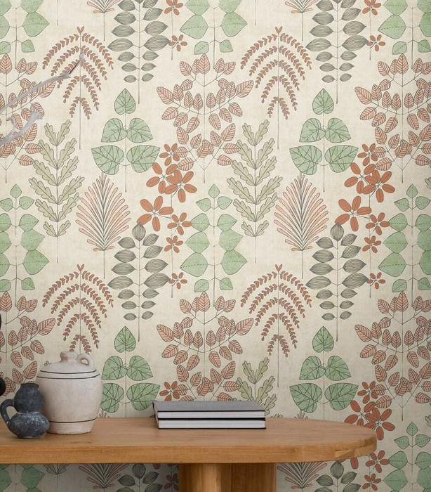 Nordic Leaves - Green / Orange