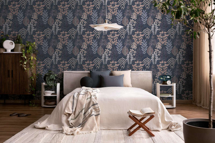Nordic Leaves - Dark Blue