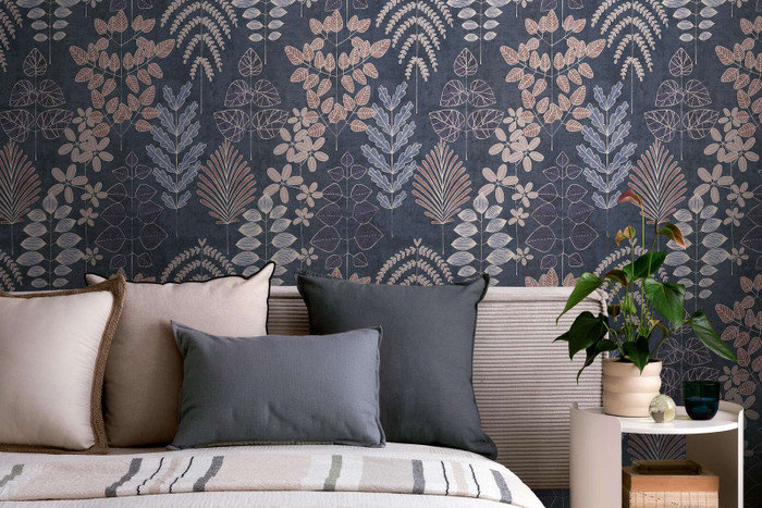 Nordic Leaves - Dark Blue