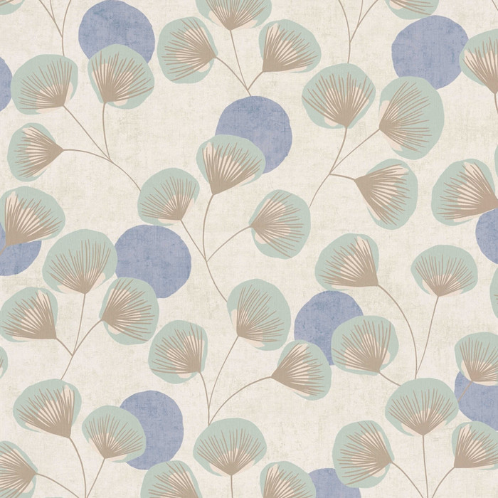 Zephyr Ginkgo - Blue / Cream