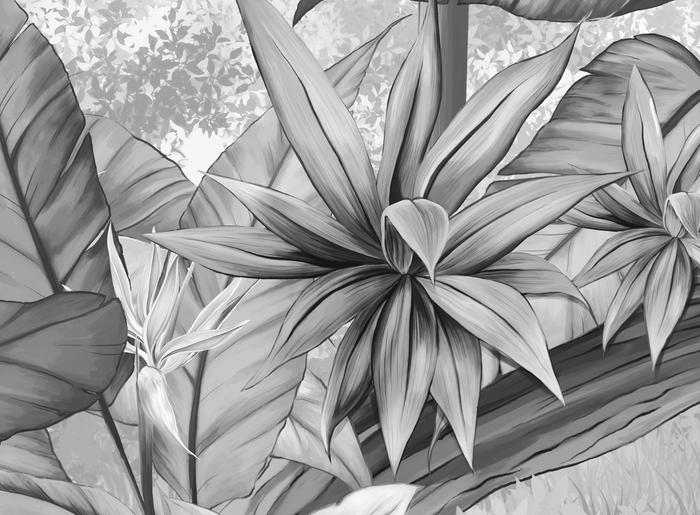 Mural - Jungle Dream Black (Per Sqm)